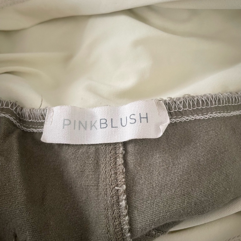 Pinkblush Cream and Tan Wide Leg Maternity Pants - Picture 4 of 6